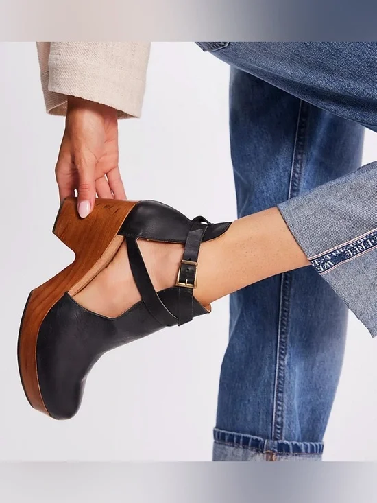 Free People Cedar Clog – Size 37 (US 6.5) Suede Platform Clogs - Picture 1 of 8